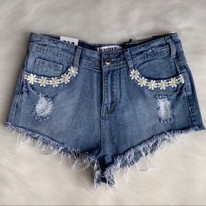 Rockn Rev Daisy High Waisted Denim Cutoff Shorts